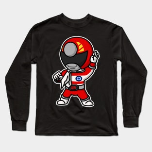 DenjiRed DenziRed Super Sentai Chibi Kawaii Long Sleeve T-Shirt